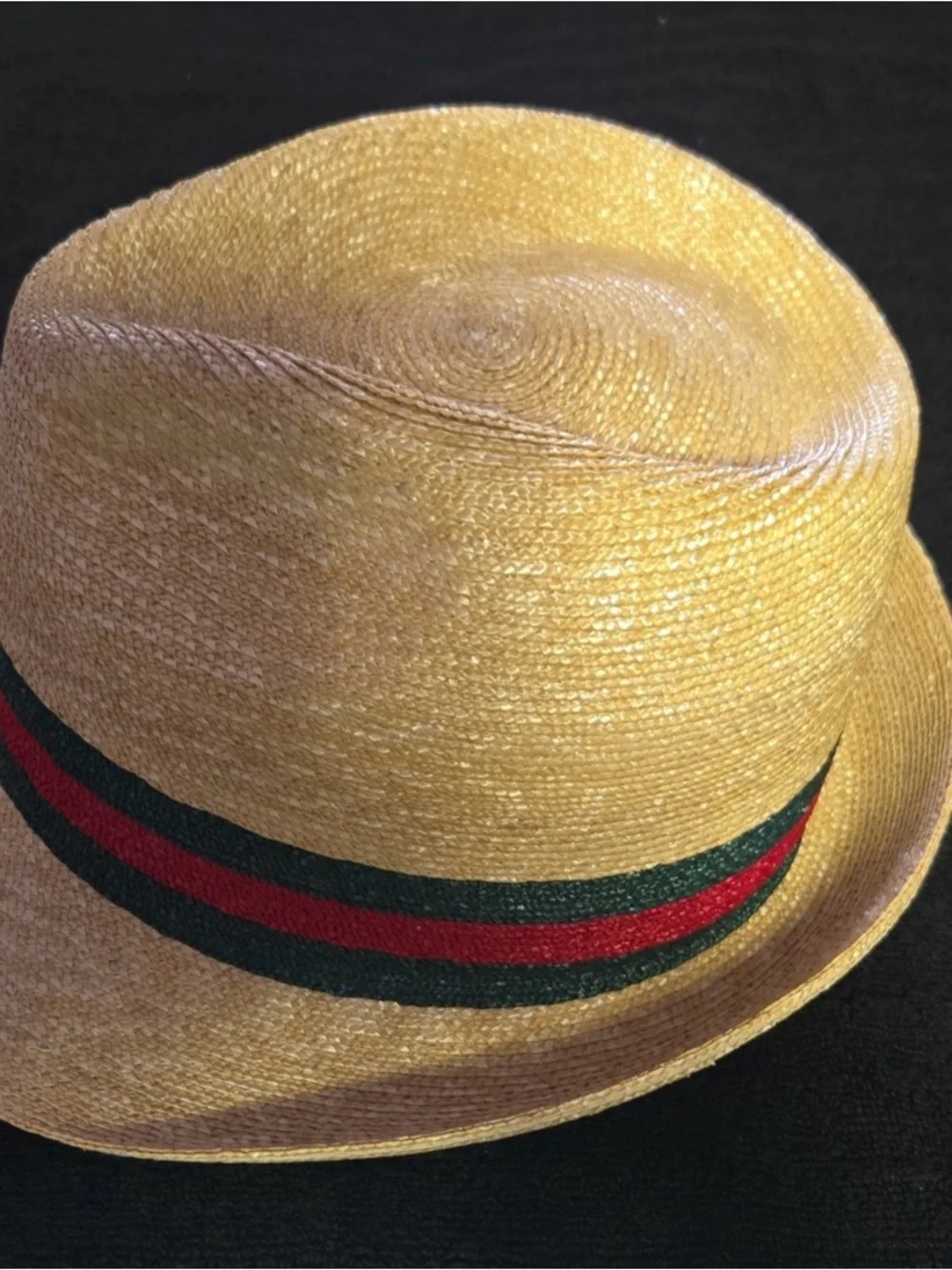 Gucci Natural Straw Fedora with Black Interior Band